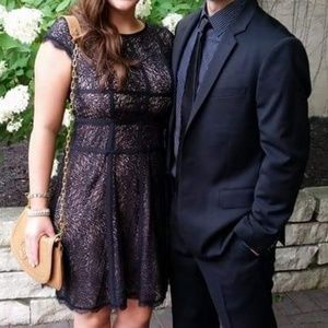 Adrianna Papell black lace dress